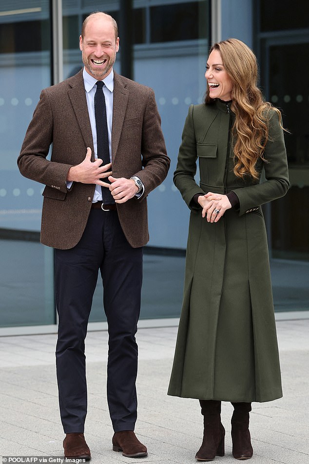 Kate looked effortlessly elegant in her bespoke Alexander McQueen forest green midi coat that she first debuted in Bradford in 2020
