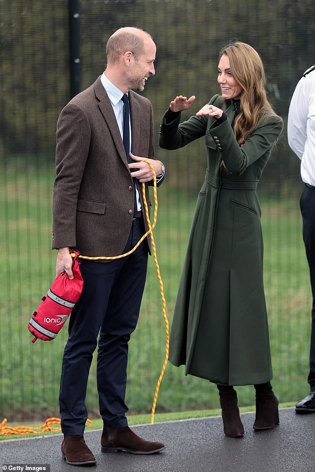 The beaming couple appeared delighted to be on their day-long trip, putting on a loved-up display as they repeatedly shared a giggle with one another