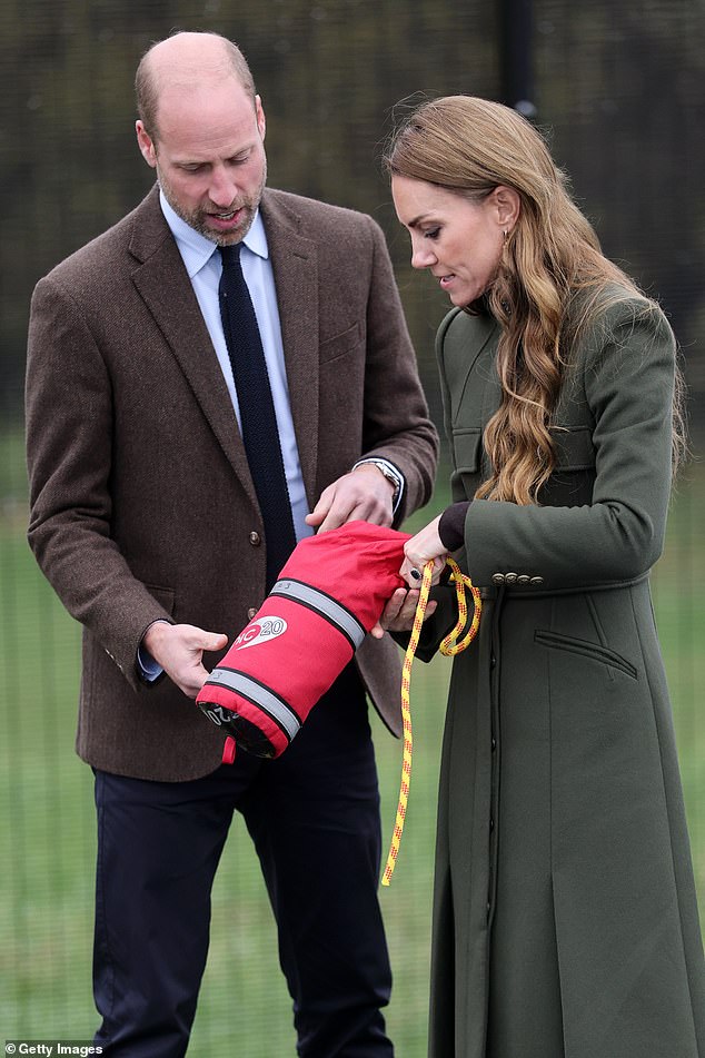 William and Kate supported one another as they took part in the training scenario at the college