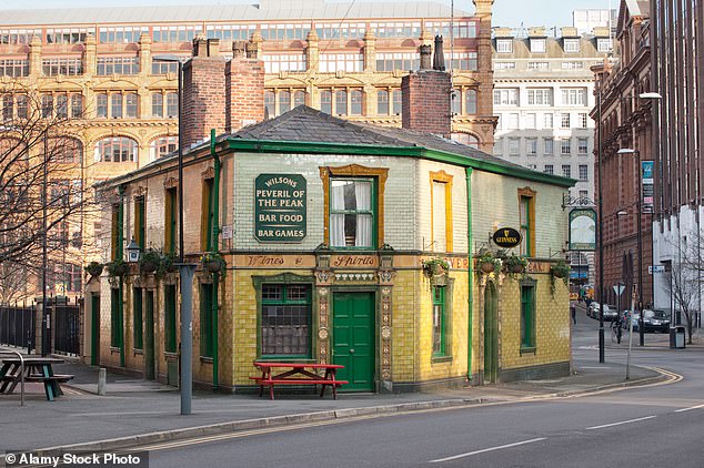 It’s pub perfection: the mustard tiles, the mahogany panelling and the weathered floral carpet
