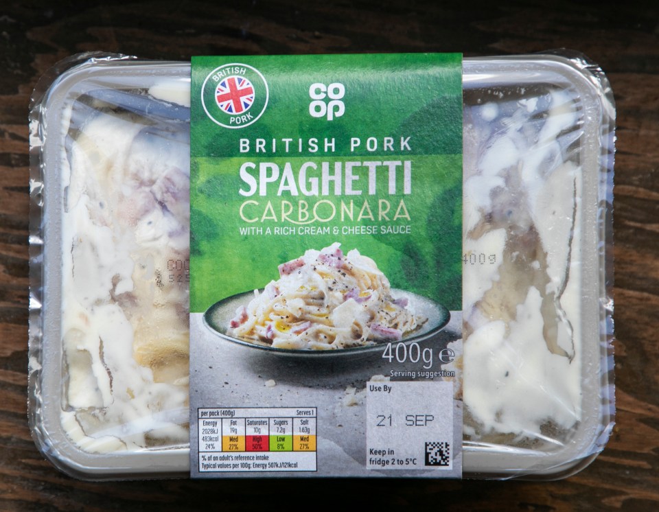 Co-op British Pork Spaghetti Carbonara.