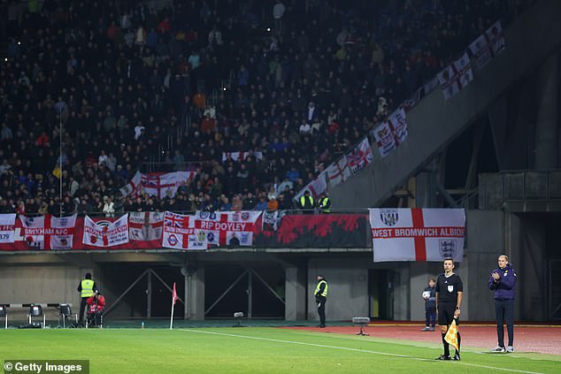 'Are we loud enough for you,' the fans sang in response to Tuchel's suggestion that Wembley was often 'silent' against Wales last week
