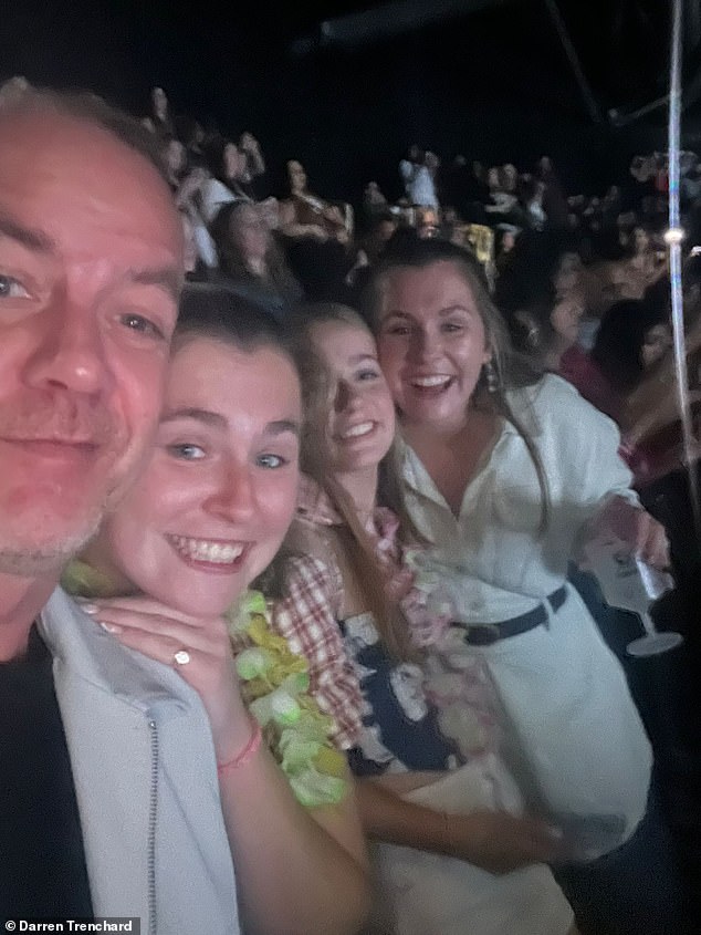 Darren, who has been divorced for over a year, attended the show with his three daughters, Bethany, 16, Nicole, 22, and Sophie, also 22