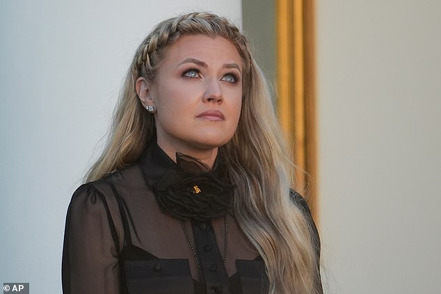 Erika Kirk's eyes well up with tears as Trump pays tribute to her late husband in the Rose Garden of the White House, Tuesday