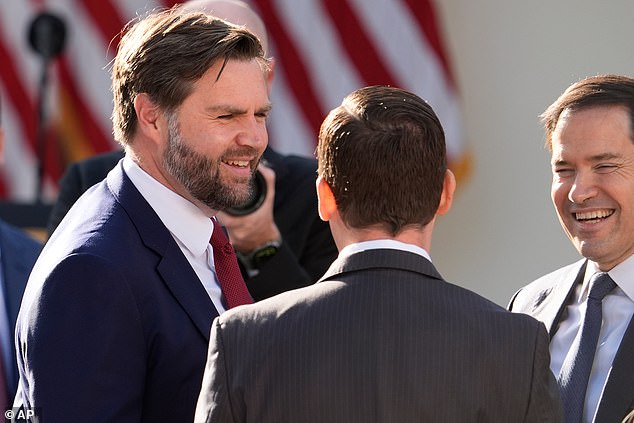Vice President JD Vance and Secretary of State Marco Rubio in the Rose Garden
