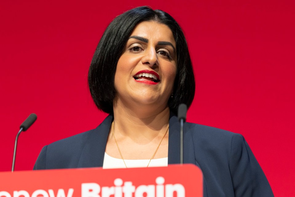 LIVERPOOL, ENGLAND - SEPTEMBER 29: Home Secretary and Labour MP for Birmingham Ladywood, Shabana Mahmood speaks on stage during day two of the Labour Party conference at ACC Liverpool on September 29, 2025 in Liverpool, England. The Labour Conference is being held against a vastly different backdrop to last year when the party had swept to power in a landslide general election victory. A year on and polling shows three quarters of Britons (74-77%) say they have little to no trust in the party on the cost of living, immigration, taxation, managing the economy, representing people like them, or keeping its promises. (Photo by Nicola Tree/Getty Images)
