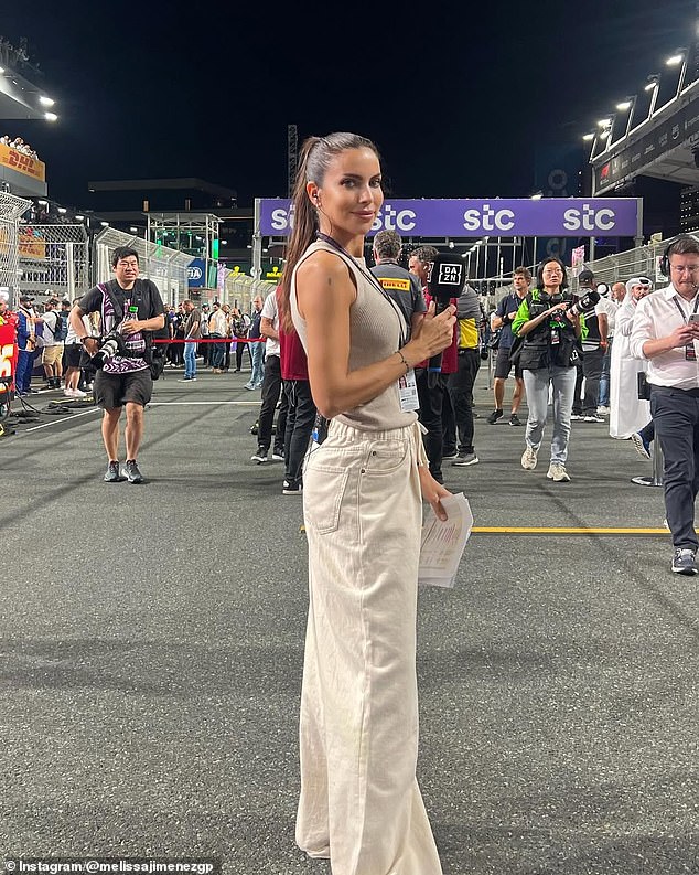 Melissa Jimenez is a Formula One presenter for DAZN's Spanish-language output