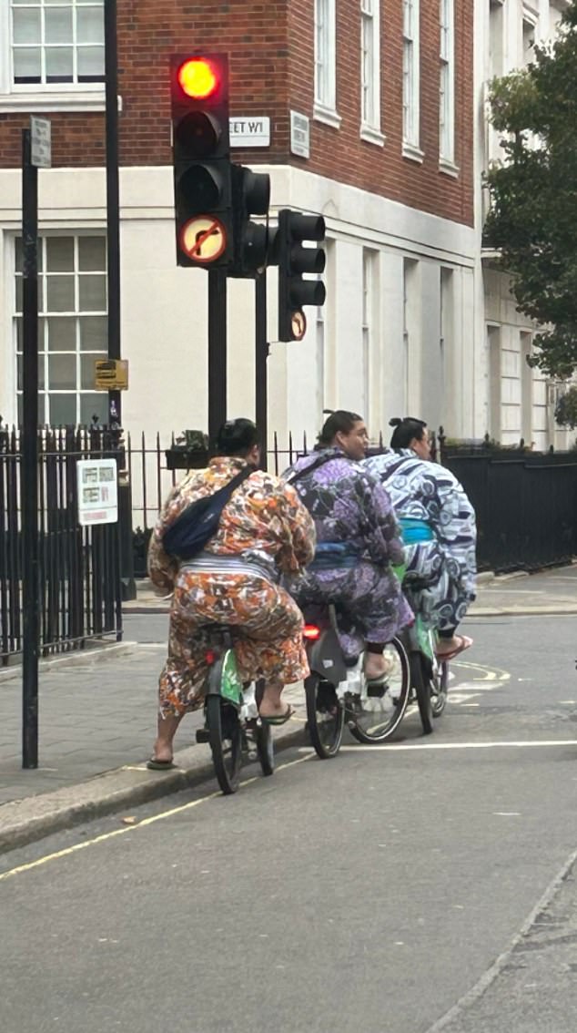 Remarkably, three Lime bikes appeared to be unscathed despite bearing the weight of the giant wrestlers
