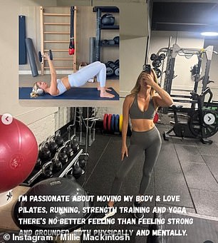 Millie also shared a glimpse of her focus on fitness