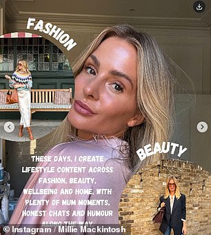 The former Made In Chelsea shared her passions with her followers, including her lifestyle content
