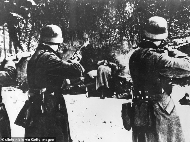 The execution of Polish hostages by German soldiers. Many graphic images depicting the Nazis' treatment of victims have been made public over the years.