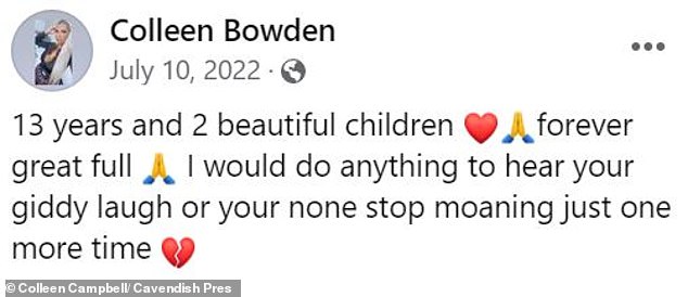 In the days following Thomas' murder, Coleen posted messages paying tribute to him