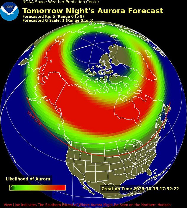 The solar storm will produce stunning Northern lights from New York to Idaho