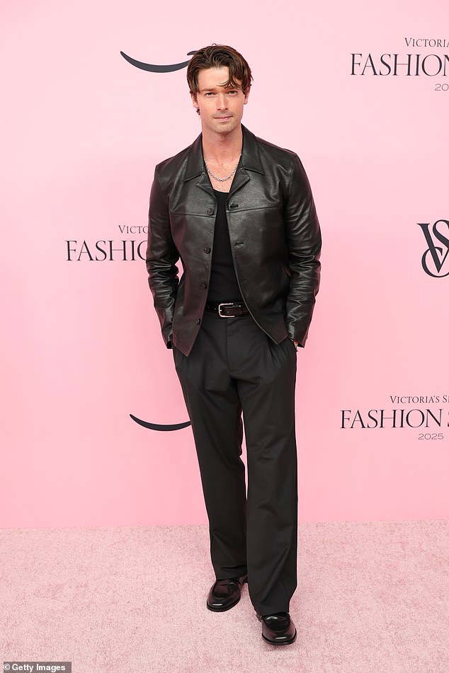 Arnold Schwarzenegger's son Patrick Schwarzenegger, 32, sported a dapper all-black look