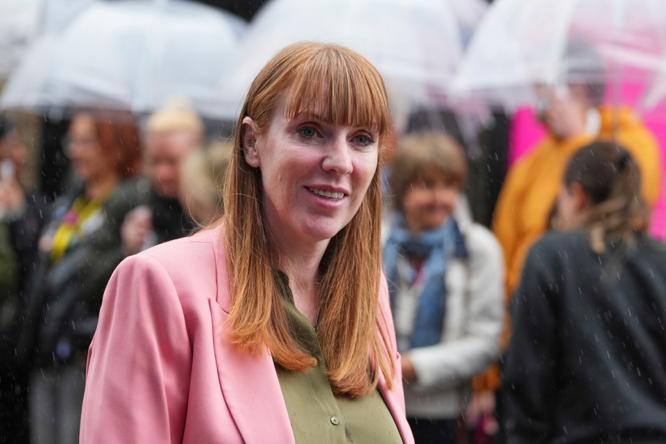 Angela Rayner, Britain's Deputy Prime Minister, smiling and looking to her right during a festival.