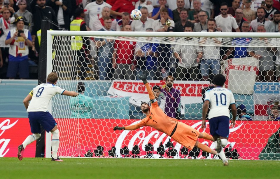 Harry Kane's missed penalty kick in the FIFA World Cup 2022.