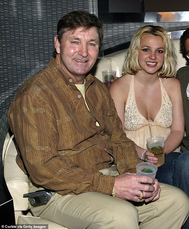Spears added that 'sadly' the boys 'have always witnessed the lack of respect shown by own [sic] father for me'; Pictured with her father Jamie, 73, who was in charge of her conservatorship for nearly 13 years