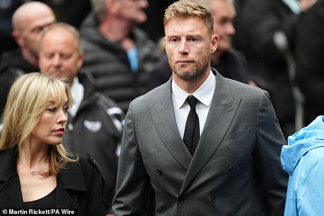 Freddie Flintoff (right), pictured recently at Ricky Hatton's funeral alongside wife Rachael, has revealed he is now back behind the wheel three years after his terrible Top Gear crash