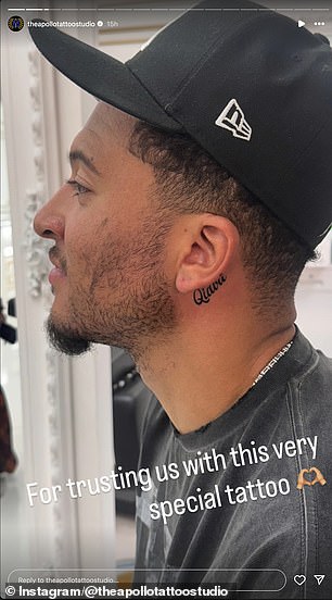 Famed California-based tattoo studio The Apollo revealed that they had inked Saweetie's middle name on Jadon Sancho's neck