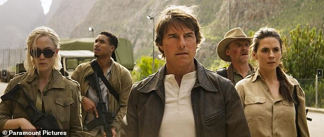 Cruise (centre) and Atwell (far right) in a scene from Mission: Impossible 8 - The Final Reckoning