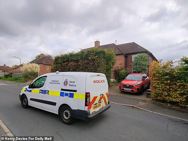 A police forensics van outside the family home today. There is no suggestion any of the firearms equipment taken away by police was not held entirely legally