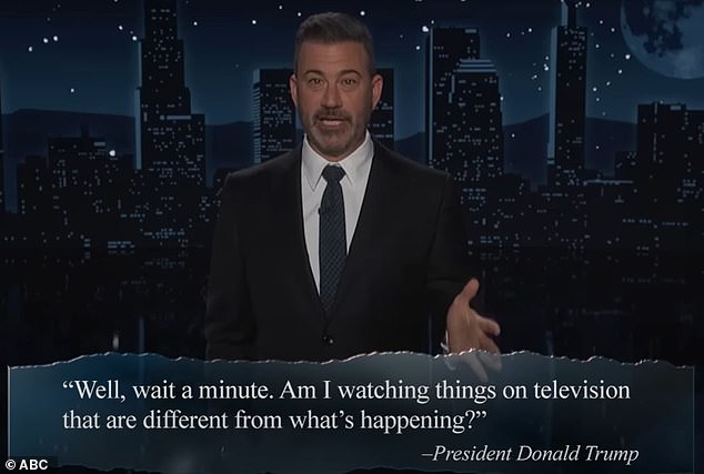 Kimmel joked that Trump didn't know the difference between archival and live footage