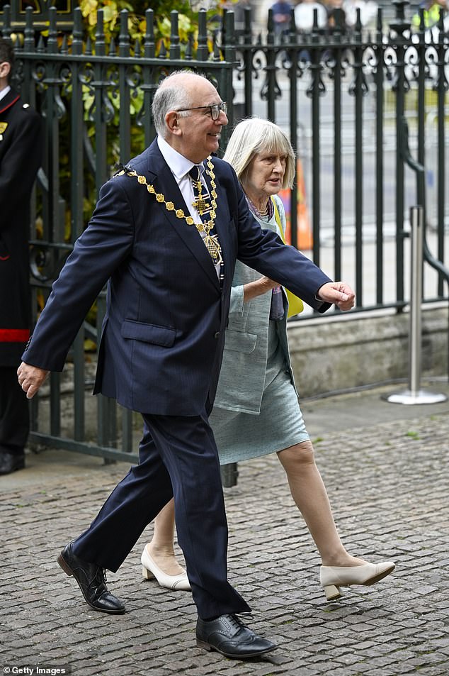 Lord Mayor of Westminster Paul Dimoldenberg and Linda Hardman attend The National Harvest Festival Service, pictured