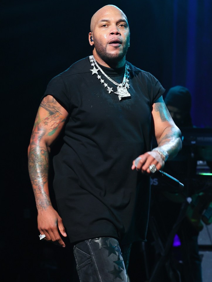 Flo Rida performing at the 65th Grammy Awards.