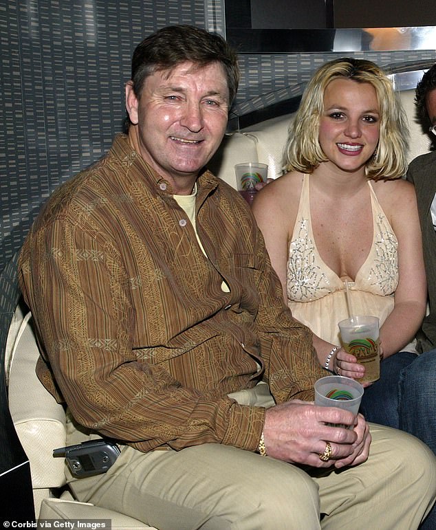 Spears added that 'sadly' the boys 'have always witnessed the lack of respect shown by own [sic] father for me'; Pictured with her father Jamie, 73, who was in charge of her conservatorship for nearly 13 years
