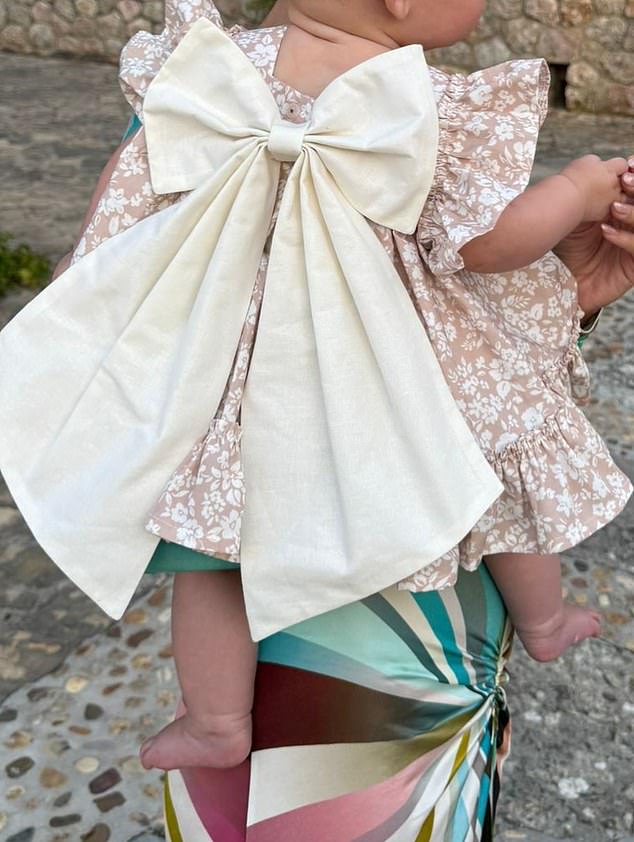 Pictured Michelle and Mark's toddler Palma