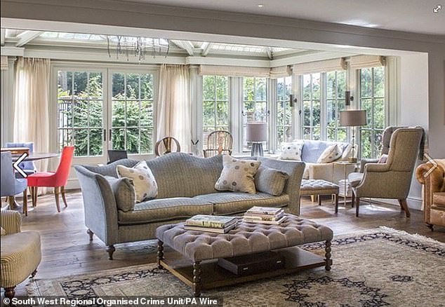 The living room in Mark and Nicola Rowe's luxury Hampshire home