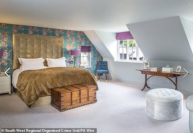 A double bedroom inside the couple's luxury house, featuring a stylish interior