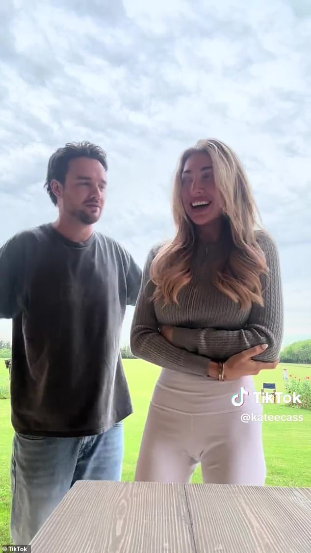 Kate, 26, wrote alongside the previously unseen clip: 'This video was taken during the last hour and last day Liam and I shared in this lifetime'