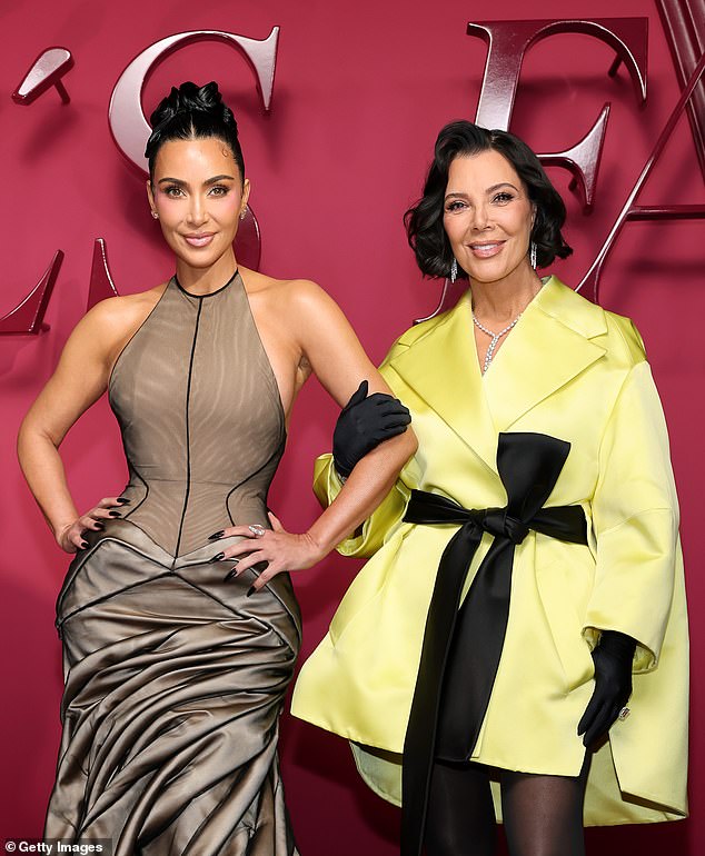 The SKIMS mogul made a dramatic entrance on the red carpet in an eye-popping silver draped gown, but it was mom Kris' flawless appearance that turned heads