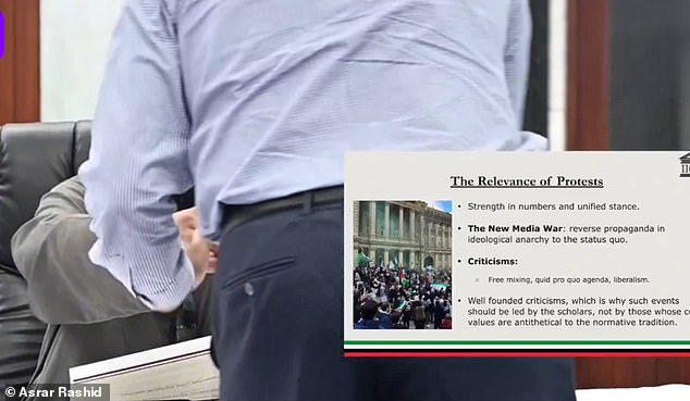 MP Ayoub Khan can be seen shaking hands with Mr Rashid at Lozells Central Mosque