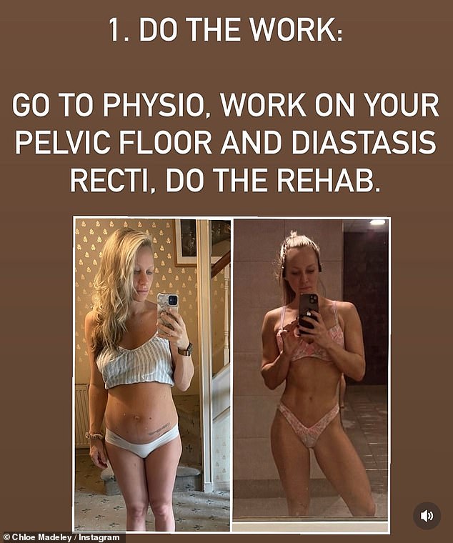 Chloe recently shared before and after snaps on Instagram on Sunday of her post-baby body as she lifted the lid on how she learned to accept her new figure