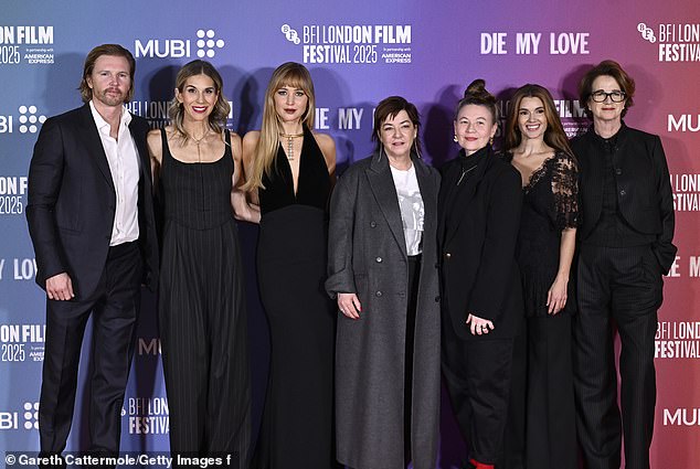 She posed for snaps with Trent Luckinbill, Molly Smith, Director Lynne Ramsay, BFI Festivals Director Kristy Matheson, Justine Ciarrocchi and Andrea Calderwood