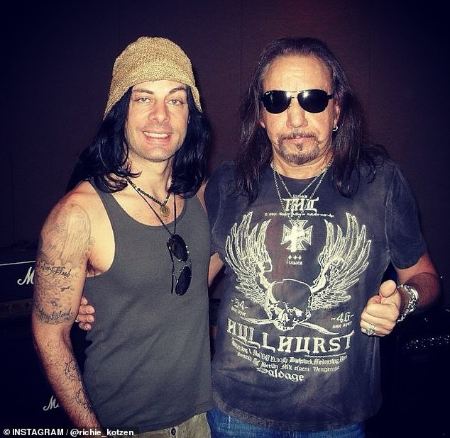 Rock guitarist Richie Kotzen shared a photo of himself with Frehley and penned, 'Saddened to hear about the passing of Ace Frehley, a true legend. RIP Hero'
