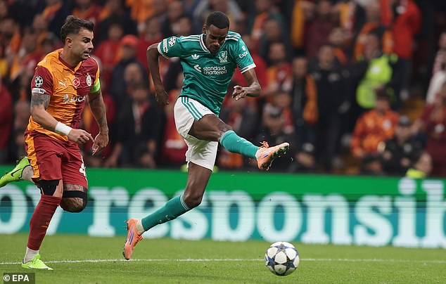 Isak was anonymous in Liverpool's 1-0 defeat at Galatasaray last month