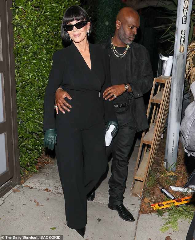 Kris Jenner supported her daughter at the pop-up and was also accompanied by partner Corey Gamble
