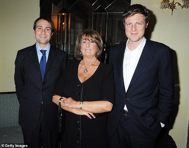Ben and Zac Goldsmith are pictured alongside their mother, Lady Annabel Goldsmith, at her book launch in 2009