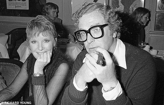 With Michael Caine, Langan’s restaurant,Llondon, 1981