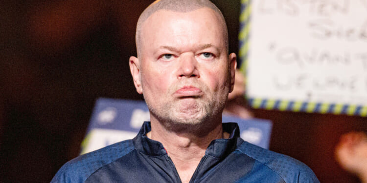 Raymond van Barneveld lucky to avoid injury after suffering nasty fall at darts event