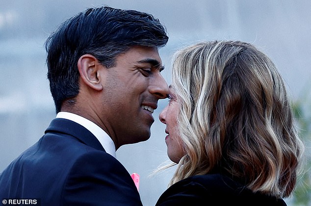 Former British Prime Minister Rishi Sunak developed a close partnership with Meloni over their shared desire for tougher action on immigration in Europe