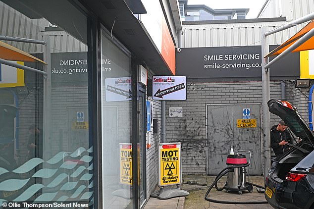 The entrance to Neil's garage - Smile Servicing & Repairs Ltd - in Portsmouth, Hampshire