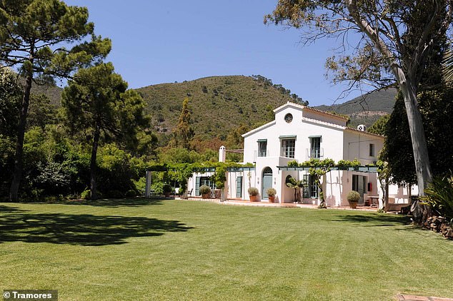 Lady Annabel, in her final interview with The Mail on Sunday this month, was tickled by the fact that her nine-bedroom villa Tramores (pictured) was used as a location for Amazon Prime's The Girlfriend
