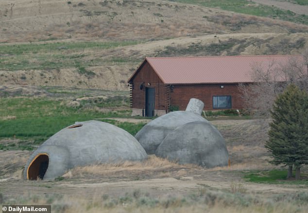 Months before purchasing Bighorn, West snapped up the nearby Monster Lake Ranch near Cody for $8 million, where he unveiled plans to build domes to help curb homelessness (pictured)