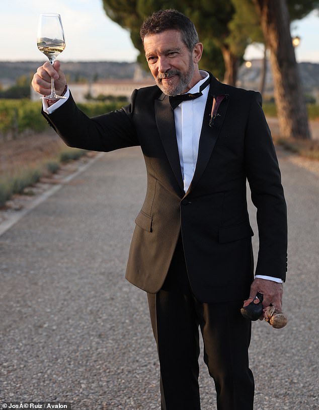 The star held up his wine glass into the air as he made a heartwarming toast for his daughter Stella and her new husband Alex