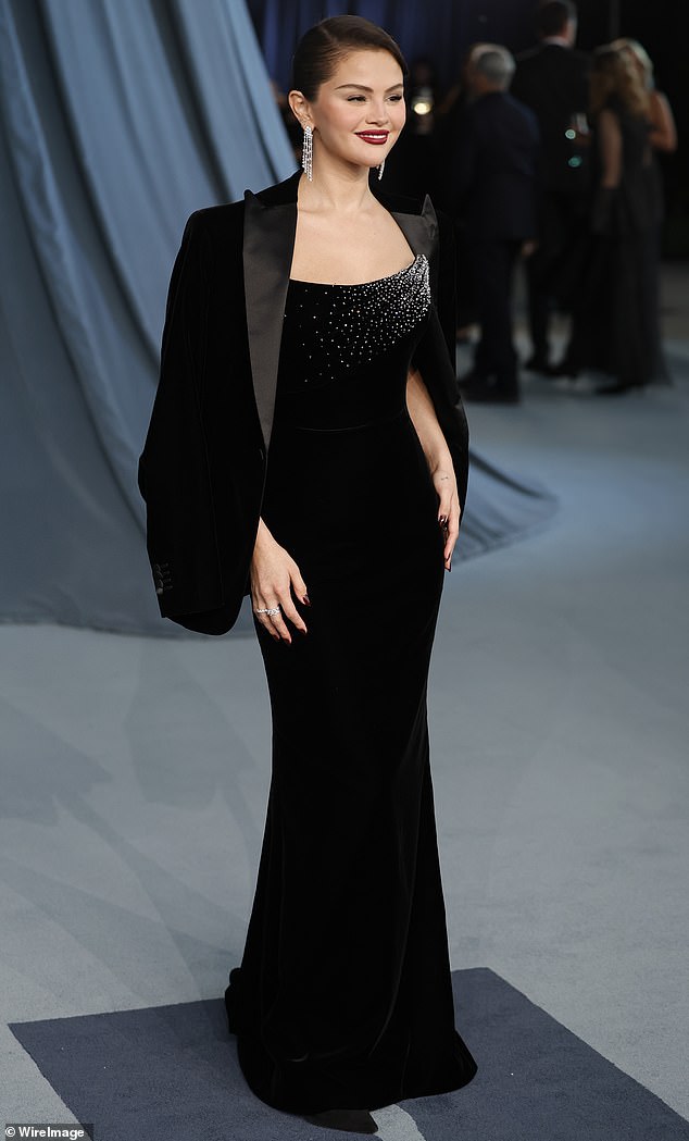 Gomez paused for a few solo pictures upon arriving to the main venue where the festivities took place over the weekend