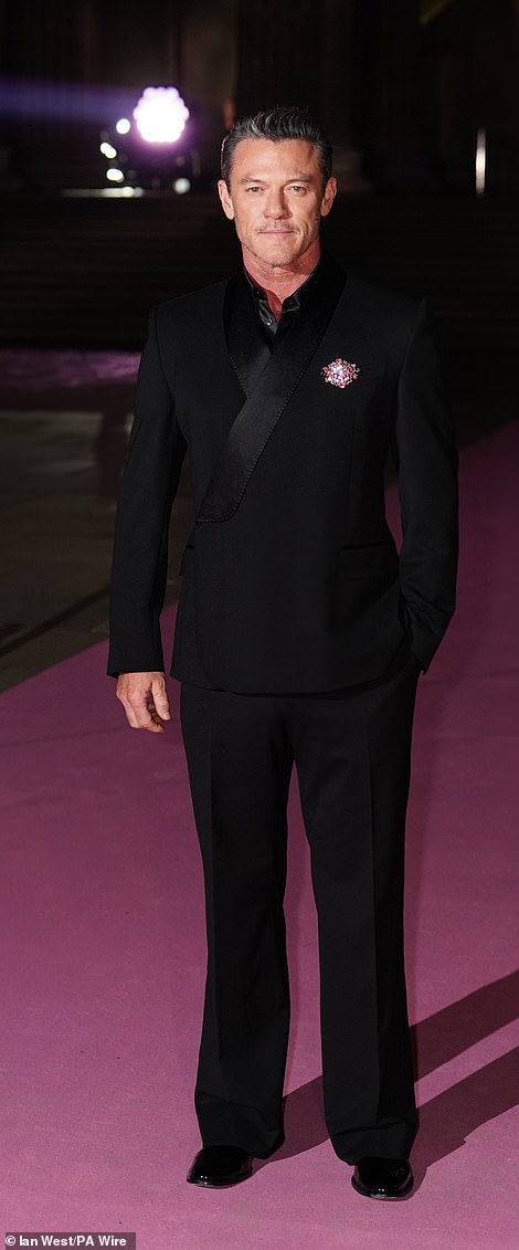 Meanwhile Luke Evans opted for all-black